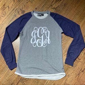 Pennant sweatshirt Long sleeves Size 2XL Big Logo Gray, And Blue Cozy Top